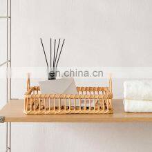 Rustic Vintage Bamboo Serving Tray, Storage Basket Platters Plate for Breakfast thumbnail-5