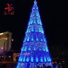 Decorated Wholesale 6.5FT Giant Outdoor&Indoor Realistic Green Pink Blue Christmas Decoration Prelit Lighting Artifical Christmas Tree thumbnail-4