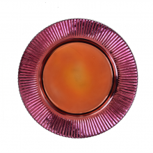 Wholesale 13 Inches Gold Silver Green Blue Colorful Glass Charger Plate For Party Wedding thumbnail-4