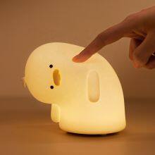 New Arrival Creative Cute Duck Table Lamp LED Rechargeable Bedside Touch Lamp Dimmable Animal Light Silicone Duck Night Light thumbnail-1