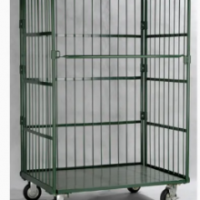Logistics Trolleys Heavy Duty Cargo Storage 4 Sided 500kg Nestable Foldable Metal Steel Roll Container Cage Trolley