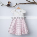 2016 Chinese Garment Factory Newest Arrival Cap Sleeve Polyester Fabric Baby Girls Fashion Dresses