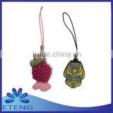 Promotion Custom Design Rubber Keychain Pendant With Mobile Phone Strap