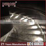 Indoor Stainless Steel Pipe Handrail Led Light Stone Stair