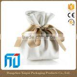 High End Custom Luxury White PU Leather Small Jewelry Packaging Bag With Drawstring Quality Choice