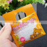 orange color custom printing self adhesive bag , cute high quality header bag with clear