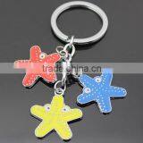 NEW Arrival Fashion Cute Starfish Promotional Metal Keychain/ thumbnail-2