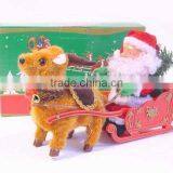 SANTA CLAUSE WITH DEER PULLING CART