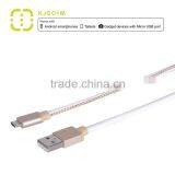 Walnut Micro Leather Charging Cable With Metal Housing thumbnail-2