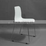 Cheap Dining Room Furniture Leisure Plastic Chair With Chrome Legs thumbnail-5