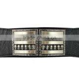 Ladies New Fashion Black Elastic PU Ribbon Waist Belt thumbnail-2