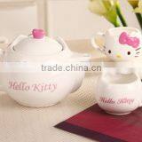 Creative Lovely Cartoon Pink Red Hello Kitty Cat Gift Ceramic Teapot and Mug 5 in 1 Set thumbnail-6