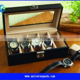 Custom Wooden Black Printed Watch Box Buckle Packing For Display Boxes Wholesale