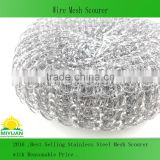 better supplier of washing stainless steel dish mesh scourer/unique sigle wire