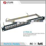 LY-PP6A-02 CAT6A 24 PORT PATCH PANEL RACK MOUNT TUFF JACKS QUALITY! 19" 1U STP Blank Patch Panel With Back Bar