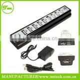 10 Ports USB 2.0 Hi Speed Multi Hub Expansion With Power Adaptor for PC & Laptop