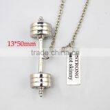Dumbbell Barbell Weight And STRONG Not Skinny Charms Sports Gym Necklace