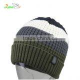 Good Quality 100% Acrylic Custom Jacquard Weave Knitted Beanie Hat With Cuff thumbnail-1