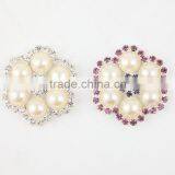 Wholesales Round Crystal Pearl Jewelry Button For Wedding Dress