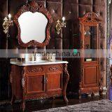 WTS-305J 38 Inch LOFT American Country Style Furniture Vintage Wood Bathroom Vanities With Side Cabinets