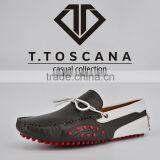 T.TOSCANA 2016 Khaki and White Brazil Imported Leather Men Casual Loafers Shoes