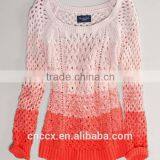 15STC2208 Ombre Boat Neck Linen Blend Sweater