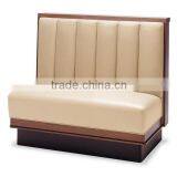 Modern Restaurant Leather Booths Sofa Wooden Base Seating for Sale thumbnail-1