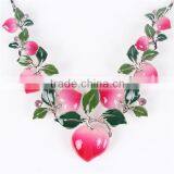 Cheap Europe Brand Statement Necklace and Resin Earring Jewelry Set Peach Fruit for Girl thumbnail-3
