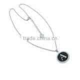 Stainless Steel Letter Pendant , Round U Black Pendant thumbnail-5