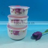 porcelain fresh bowl with lids set of 3 style