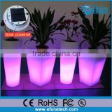 new products 2017 remote control RGB color changing outdoor led illuminated solar lighted flower pots