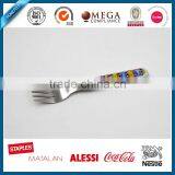 custom cute baby stainless steel cutlery set with plastic handle