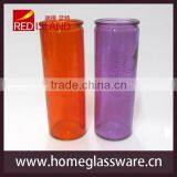 Vintage Orange Cross Pattern Flower Glass Vase thumbnail-1