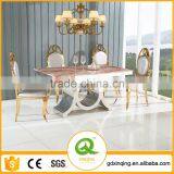 Simple Marble Latest Design of Stainless Steel Dining Table Dining Room Furniture Dining Table thumbnail-3