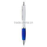 Popular White Promotional Pen With Coloured Rubber Grip Ans Shiny Chrome Parts thumbnail-4