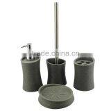 Stoneware Cement Wholesale White Resin Bathroom Accessories Set With Modern Design thumbnail-4