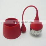 Loose Leaf Tea Stainless Steel Strainer Drip Tray Silicone Herbal Filter