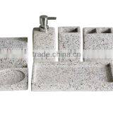 6 Pcs Terrazzo Concrete Bathroom Accessory Set Soap Dish , Dispenser , Toothbrush Holder thumbnail-1