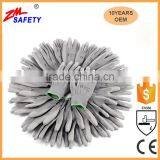 Cheap Grey Lightweight Palm Coated Safety PU Glove With 13Gauge Machine Knit Nylon Polyester Shell thumbnail-1