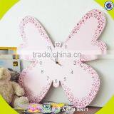 2017 Wholesale Pink Butterfly Wooden Kids Wall Clock Best Design Kids Wall Clock New Wooden Kids Wall Clock W09D019 thumbnail-3