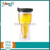 Plastic Insulated Double Wall Upside Down Beer Glass Tumbler thumbnail-2