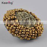 Wholesale Decorative Gold Beaded Shirt Buttons for Clothing WBKA-290 thumbnail-2