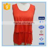 Fashion Solid Color Three Layers Chiffon Knitted Sleeveless Blouse thumbnail-2