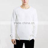 Fashion Mens Sweatshirt Blank White Side Zipper Sweatshirt Blank Two Sided Zipper thumbnail-1