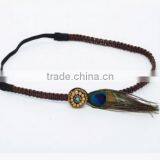Vintage Style Long Feather Woven String Hair Jewelry Adjusted Woven Cord Feather Hair Accessories Women Hair Decorations thumbnail-6