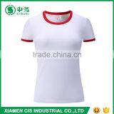 2017 Latest Fashion Summer 100% Cotton Slim Fit Round Neck Women Blank T Shirt thumbnail-3