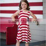 Fashion Baby Girl Summer Dress Children Cotton Dresses Kids Sleeveless Stripe Dresses For Girls thumbnail-1