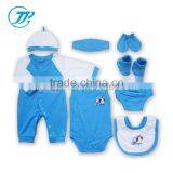 Promotional Guangzhou 100% Cotton Wholesale 8pcs Newborn Baby Clothing Gift Set thumbnail-1