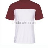 140gsm jersey men's custom t shirt with double color pieces stitching