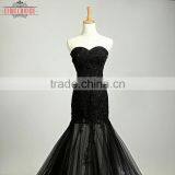 Long Floor-length Black Mermaid Wedding Dresses/Backless Wedding Dress thumbnail-5